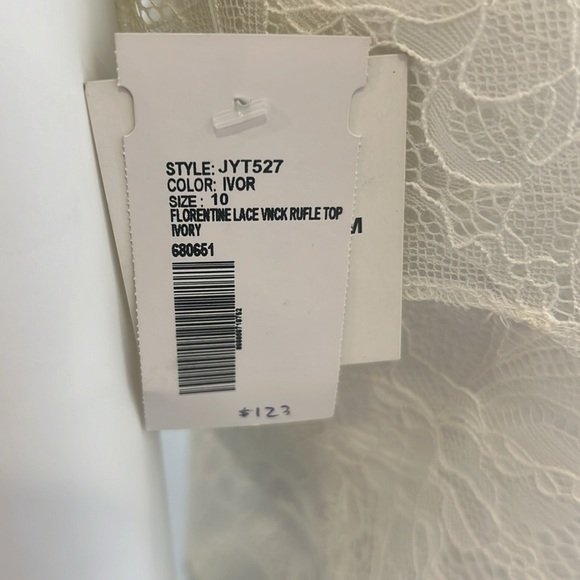 NWT SAMPLE SALE Jenny Yoo 2 piece size 10 Ivory/ Midnight Blue Lace Pristine - Picture 7 of 9